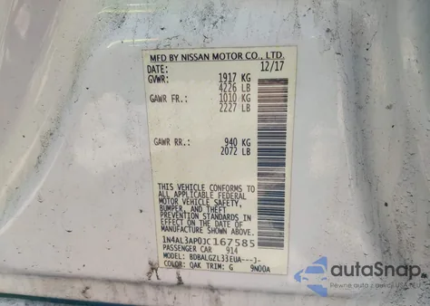 2018 Nissan Altima 2.5 S из США, поврежденный, VIN 1N4AL3AP0JC167585